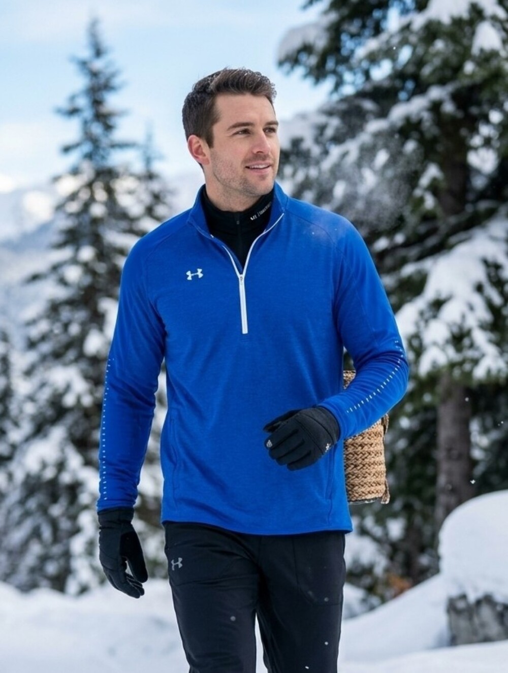 Under Armour Royal Blue Men's Qualifier Hybrid 1/4 Zip Cold Gear XL